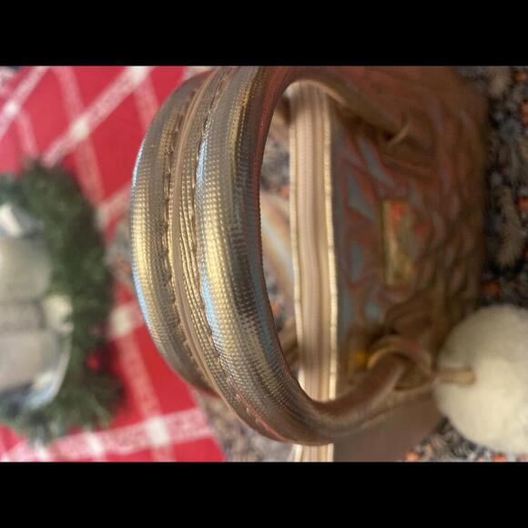 Betsy Johnson Rose Gold Handbag with Pom Pom - Removable Crossbody - Picture 9 of 14